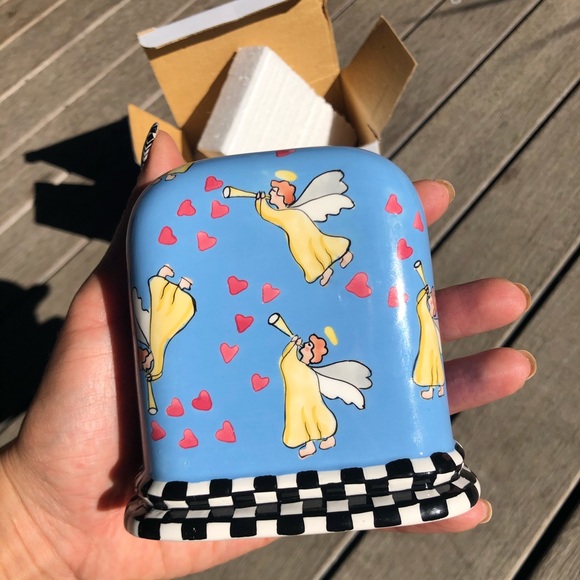 NWT PATRICIA DUPONT CERAMIC HANDPAINT CLOCK ANGELS - Picture 7 of 9